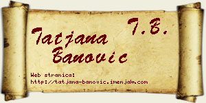 Tatjana Banović vizit kartica